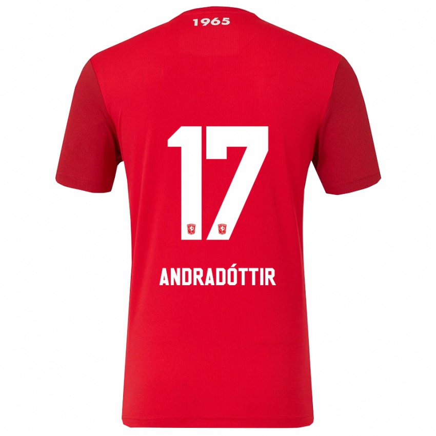 ילדים אמנדה אנדרדוטיר #17 אדום לבן ג'רזי ביתית 2025/26 חולצה קצרה