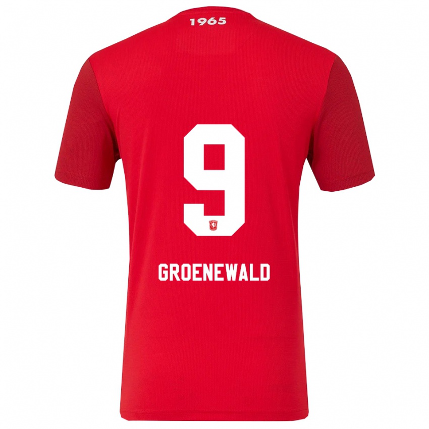 ילדים Nigel Groenewald #9 אדום לבן ג'רזי ביתית 2025/26 חולצה קצרה