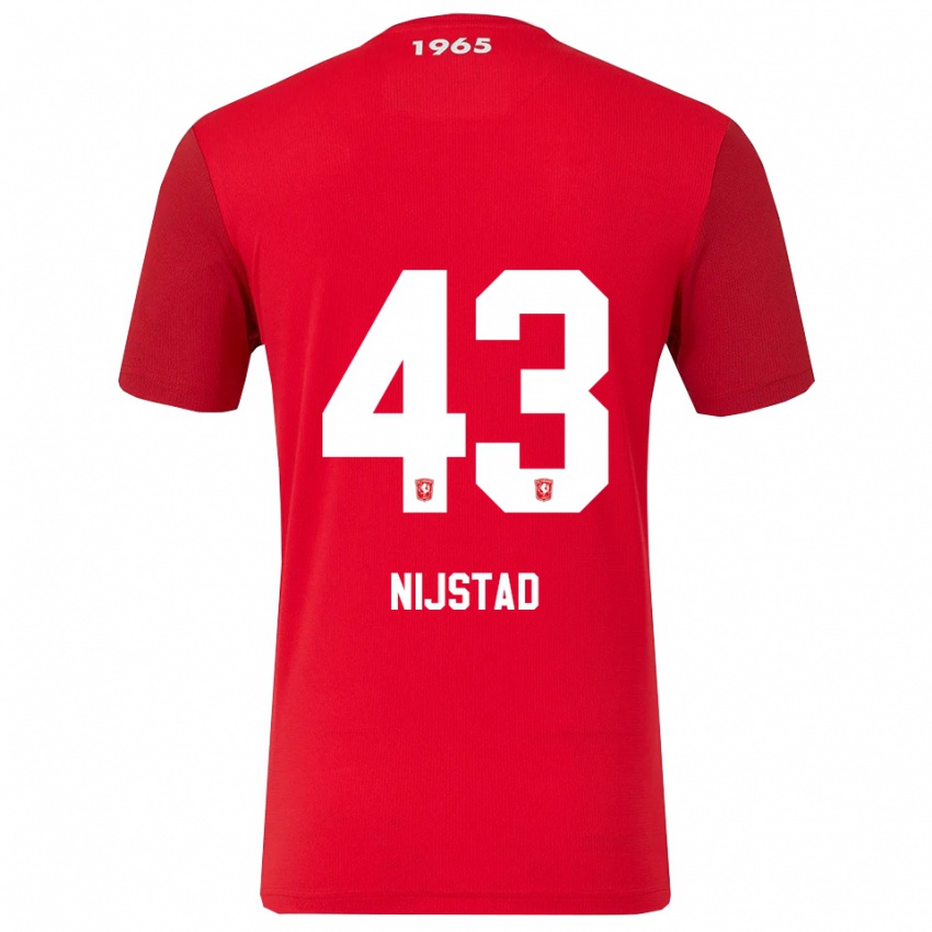 ילדים Ruud Nijstad #43 אדום לבן ג'רזי ביתית 2025/26 חולצה קצרה