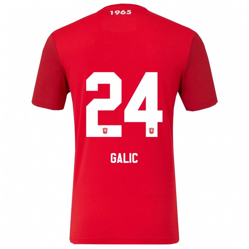 ילדים דניאלה גאליץ' #24 אדום לבן ג'רזי ביתית 2025/26 חולצה קצרה