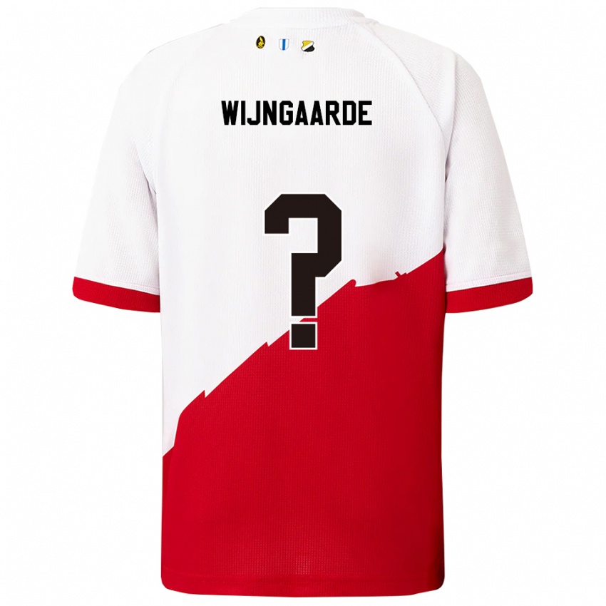 ילדים Jahrnell Wijngaarde #0 לבן אדום ג'רזי ביתית 2025/26 חולצה קצרה