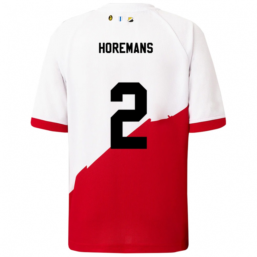 ילדים סיבה הורמנס #2 לבן אדום ג'רזי ביתית 2025/26 חולצה קצרה