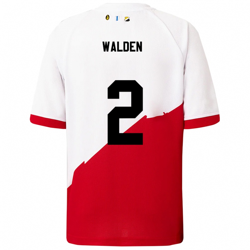 ילדים Jaden Walden #2 לבן אדום ג'רזי ביתית 2025/26 חולצה קצרה