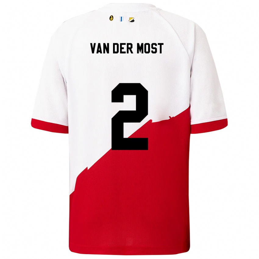 ילדים ליזה ואן דר מוסט #2 לבן אדום ג'רזי ביתית 2025/26 חולצה קצרה