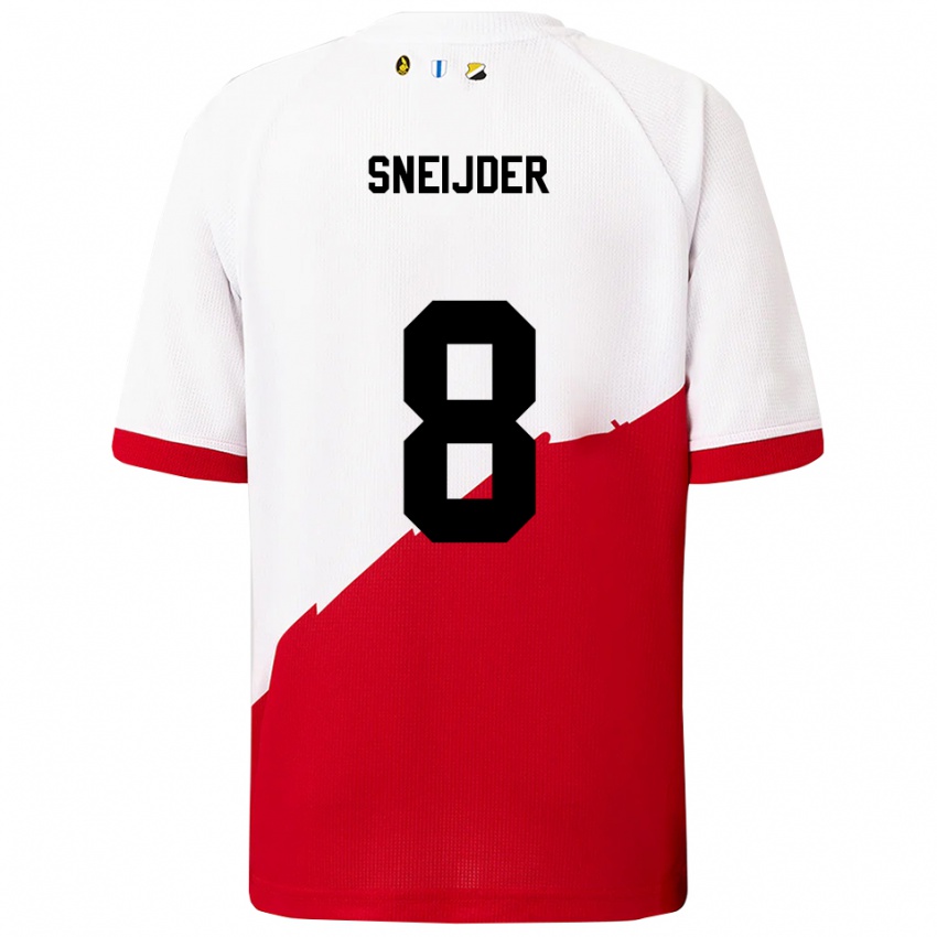 ילדים Jessey Sneijder #8 לבן אדום ג'רזי ביתית 2025/26 חולצה קצרה