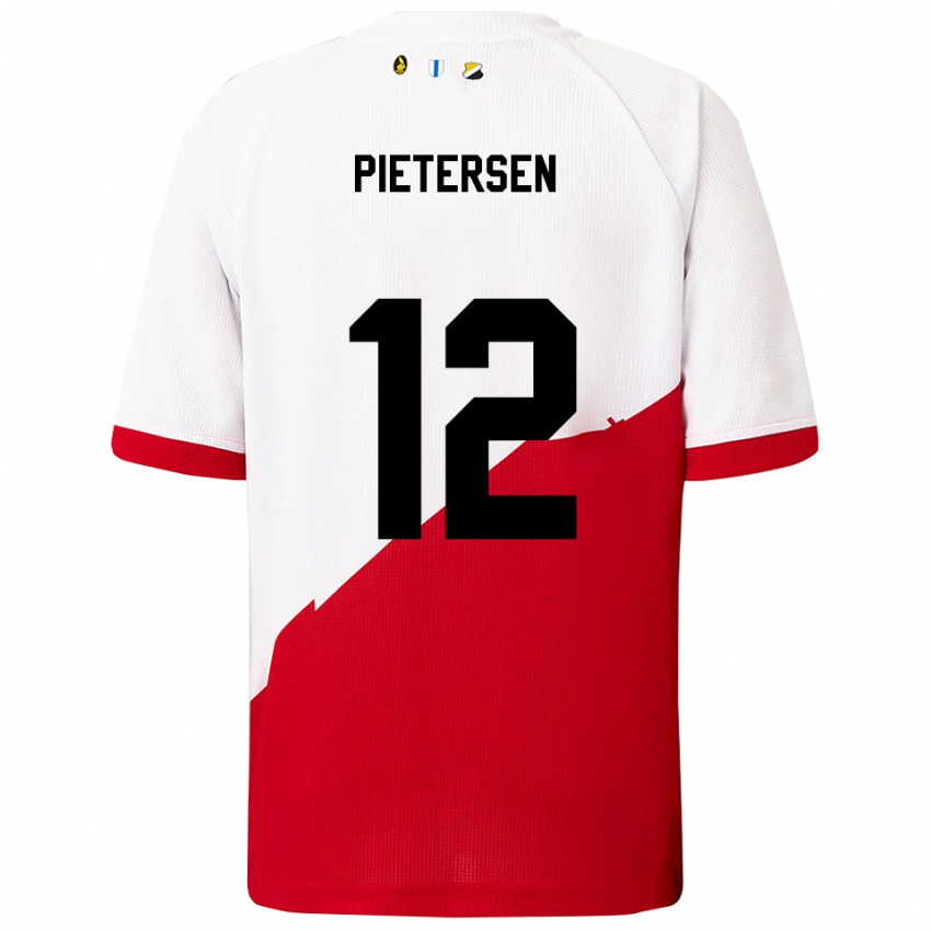 ילדים Stan Pietersen #12 לבן אדום ג'רזי ביתית 2025/26 חולצה קצרה
