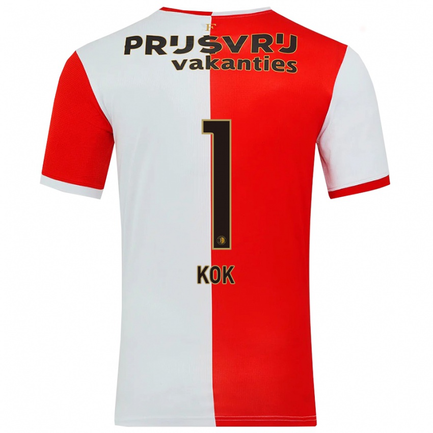 ילדים Stefan Kok #1 אדום לבן ג'רזי ביתית 2025/26 חולצה קצרה