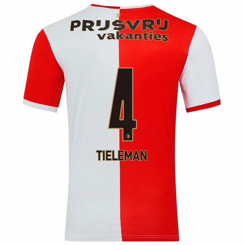 ילדים ג'רי טיילמן #4 אדום לבן ג'רזי ביתית 2025/26 חולצה קצרה