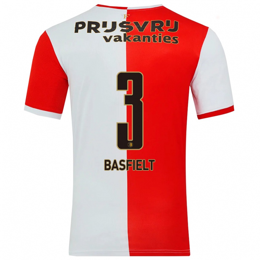 ילדים Jessy Basfielt #3 אדום לבן ג'רזי ביתית 2025/26 חולצה קצרה