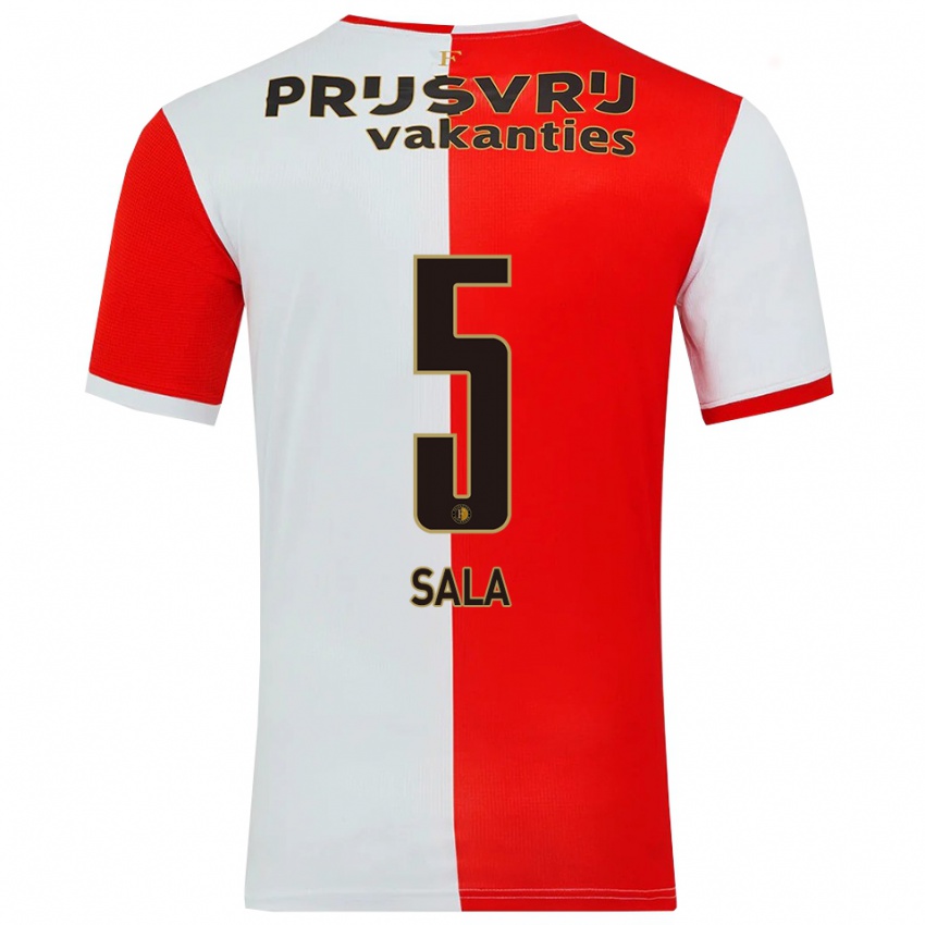 ילדים Nicolas Sala #5 אדום לבן ג'רזי ביתית 2025/26 חולצה קצרה