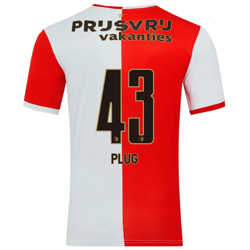 ילדים Jan Plug #43 אדום לבן ג'רזי ביתית 2025/26 חולצה קצרה