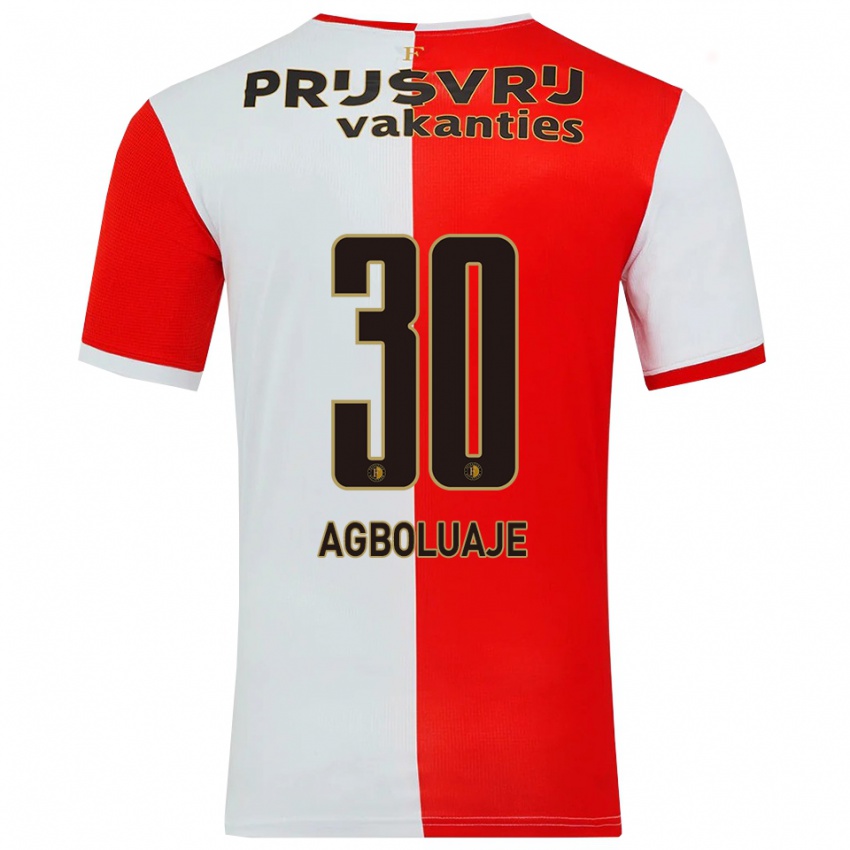 ילדים Hakeem Agboluaje #30 אדום לבן ג'רזי ביתית 2025/26 חולצה קצרה