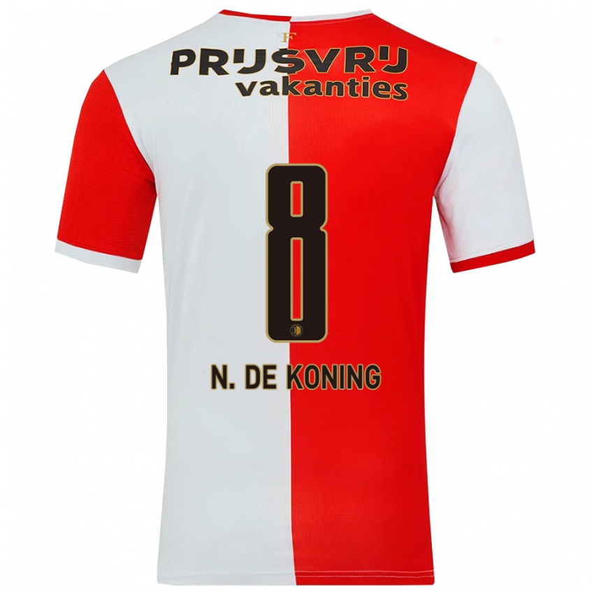 ילדים Nick De Koning #8 אדום לבן ג'רזי ביתית 2025/26 חולצה קצרה