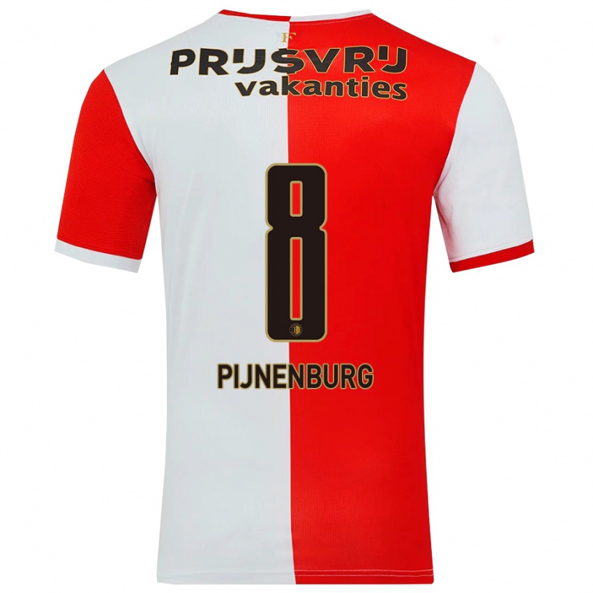 ילדים אמה פייננבורג #8 אדום לבן ג'רזי ביתית 2025/26 חולצה קצרה