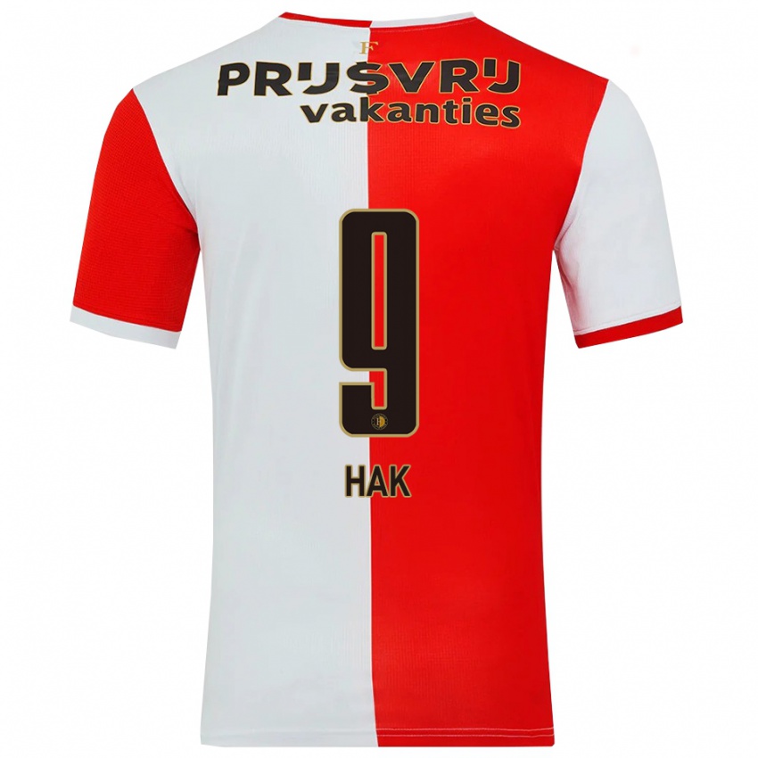 ילדים Xavi Hak #9 אדום לבן ג'רזי ביתית 2025/26 חולצה קצרה