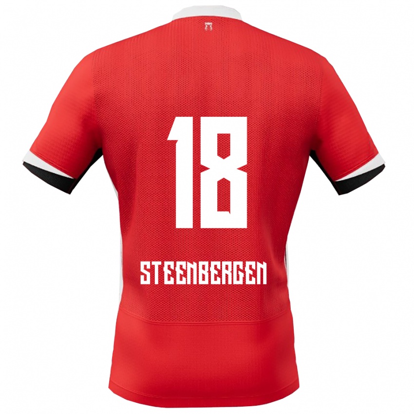 ילדים Thom Steenbergen #18 אדום לבן ג'רזי ביתית 2025/26 חולצה קצרה