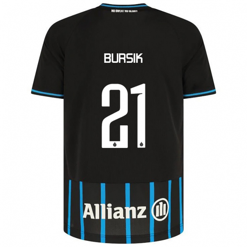 ילדים ג'וזף בורסיק #21 שחור כחול ג'רזי ביתית 2025/26 חולצה קצרה