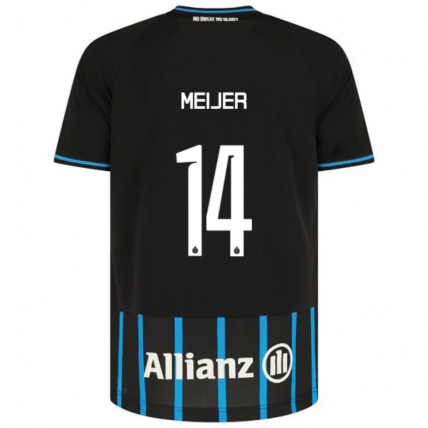 ילדים ביורן מאייר #14 שחור כחול ג'רזי ביתית 2025/26 חולצה קצרה