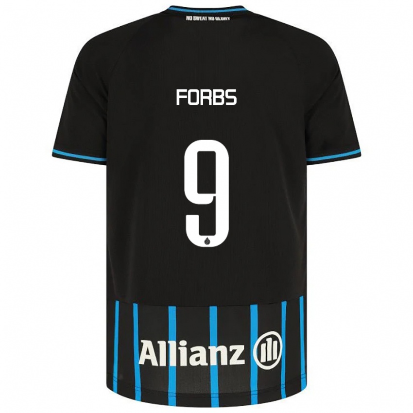 ילדים קרלוס בורז׳ס #9 שחור כחול ג'רזי ביתית 2025/26 חולצה קצרה