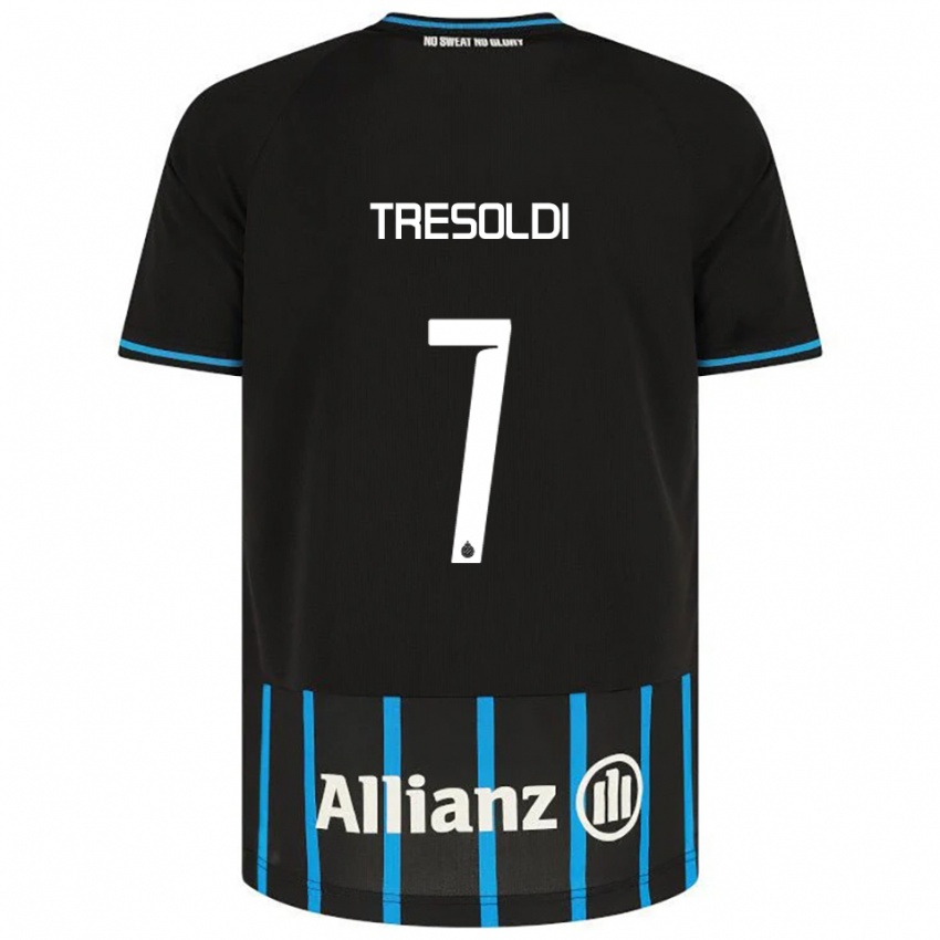 ילדים ניקולו טרסולדי #7 שחור כחול ג'רזי ביתית 2025/26 חולצה קצרה