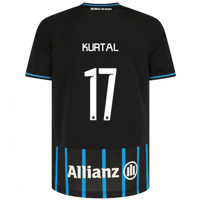 ילדים Utku Kurtal #17 שחור כחול ג'רזי ביתית 2025/26 חולצה קצרה