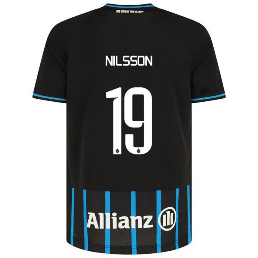 ילדים גוסטב נילסון #19 שחור כחול ג'רזי ביתית 2025/26 חולצה קצרה