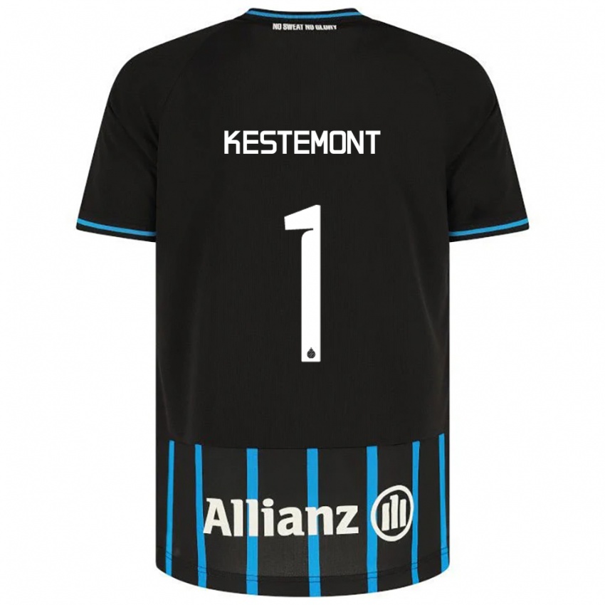 ילדים Thibeau Kestemont #1 שחור כחול ג'רזי ביתית 2025/26 חולצה קצרה