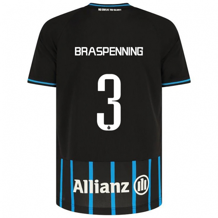 ילדים Daan Braspenning #3 שחור כחול ג'רזי ביתית 2025/26 חולצה קצרה