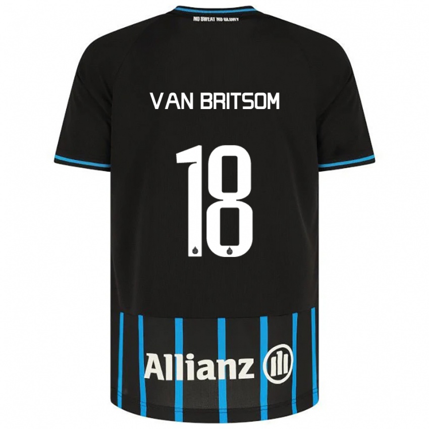 ילדים Jakke Van Britsom #18 שחור כחול ג'רזי ביתית 2025/26 חולצה קצרה