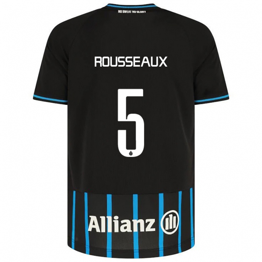 ילדים Luca Rousseaux #5 שחור כחול ג'רזי ביתית 2025/26 חולצה קצרה