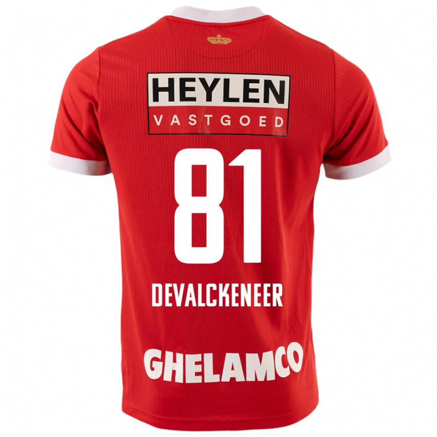 ילדים Niels Devalckeneer #81 אדום לבן ג'רזי ביתית 2025/26 חולצה קצרה