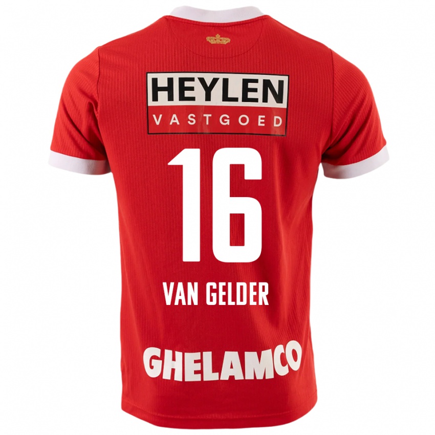 ילדים Louie Van Gelder #16 אדום לבן ג'רזי ביתית 2025/26 חולצה קצרה