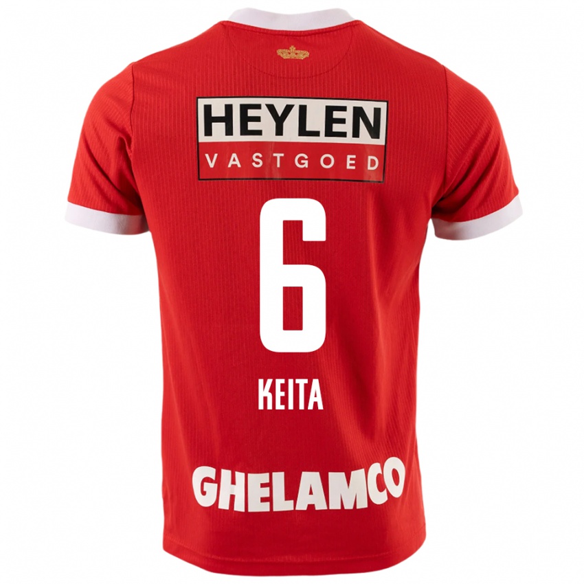 ילדים Thierno Keita #6 אדום לבן ג'רזי ביתית 2025/26 חולצה קצרה
