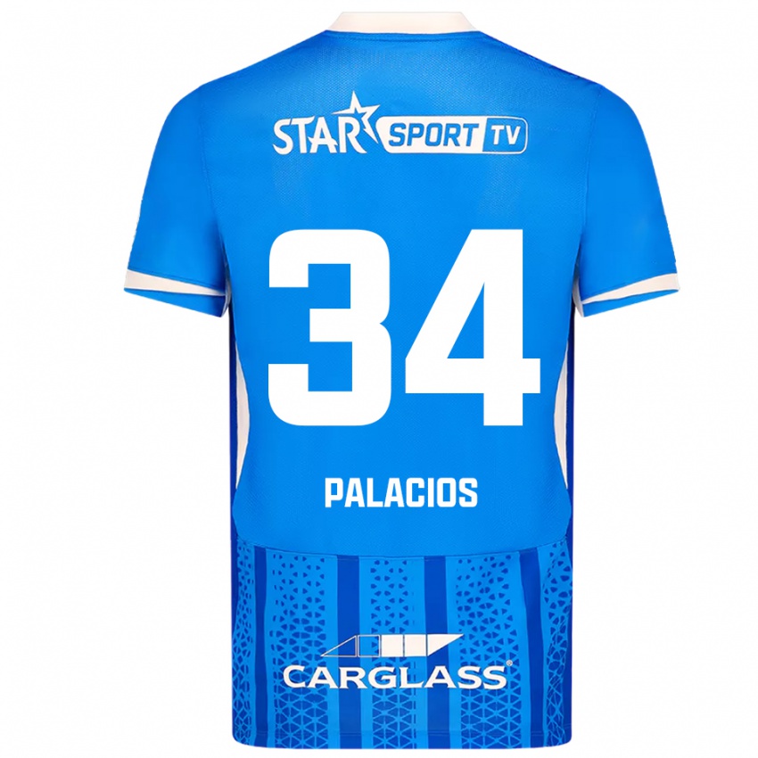 ילדים אדריאן חוסה פלאסיוס הרננדס #34 כחול לבן ג'רזי ביתית 2025/26 חולצה קצרה