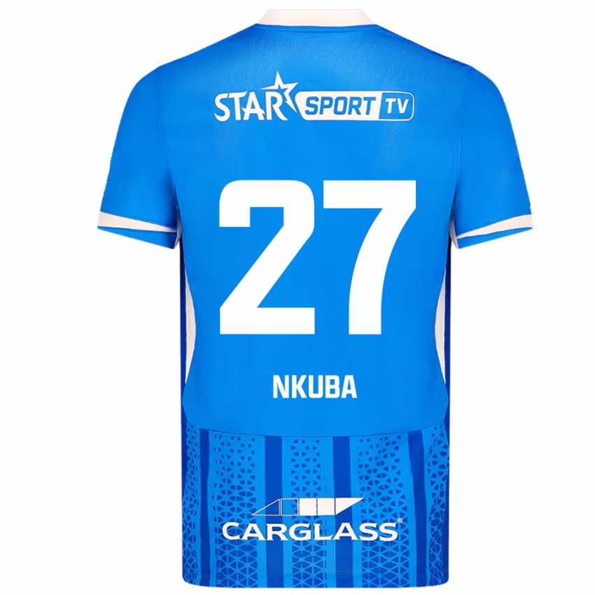 ילדים Ken Nkuba #27 כחול לבן ג'רזי ביתית 2025/26 חולצה קצרה