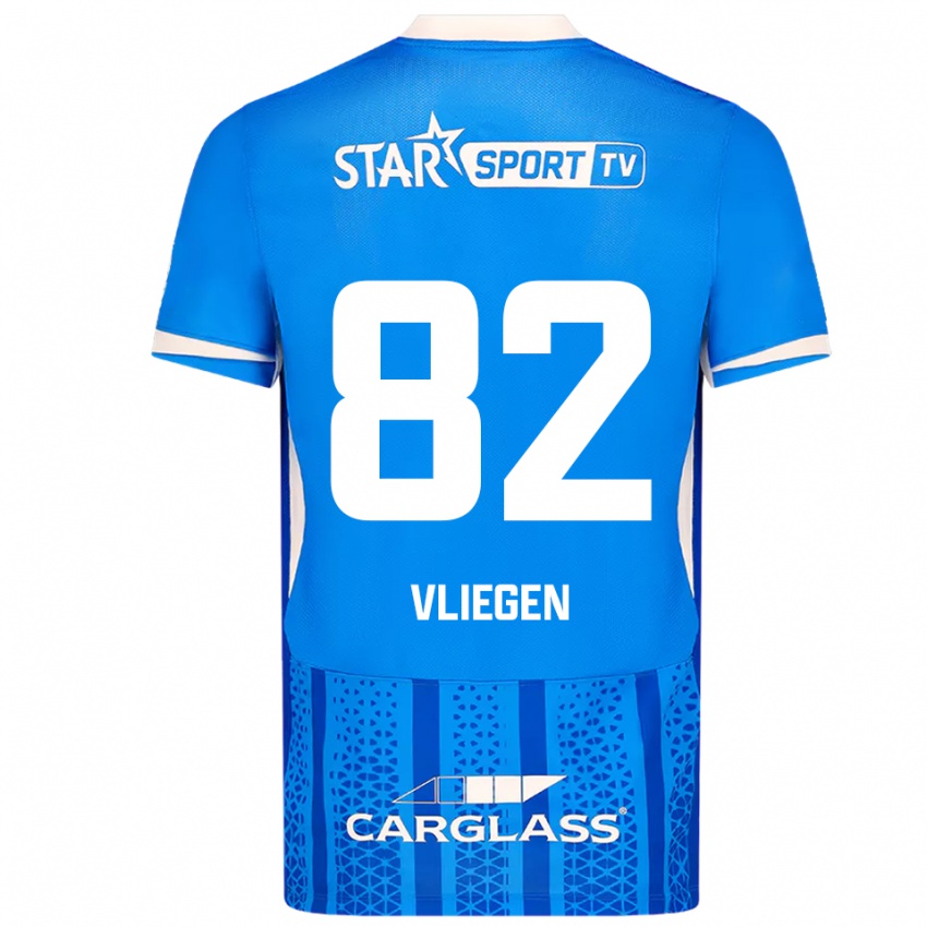 ילדים אוליבייה ווליגן #82 כחול לבן ג'רזי ביתית 2025/26 חולצה קצרה