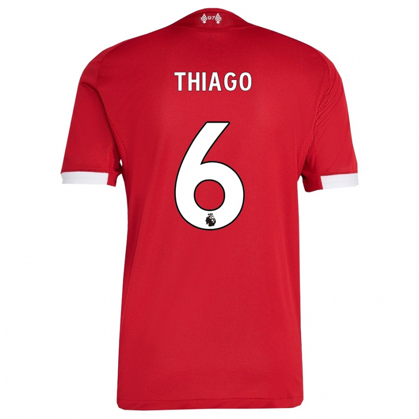 ילדים טיאגו אלקנטרה #6 אדום לבן ג'רזי ביתית 2025/26 חולצה קצרה