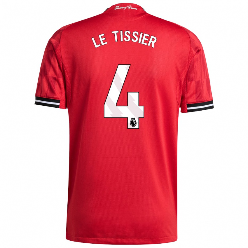 ילדים מאיה לה טיסייה #4 אדום שחור לבן ג'רזי ביתית 2025/26 חולצה קצרה