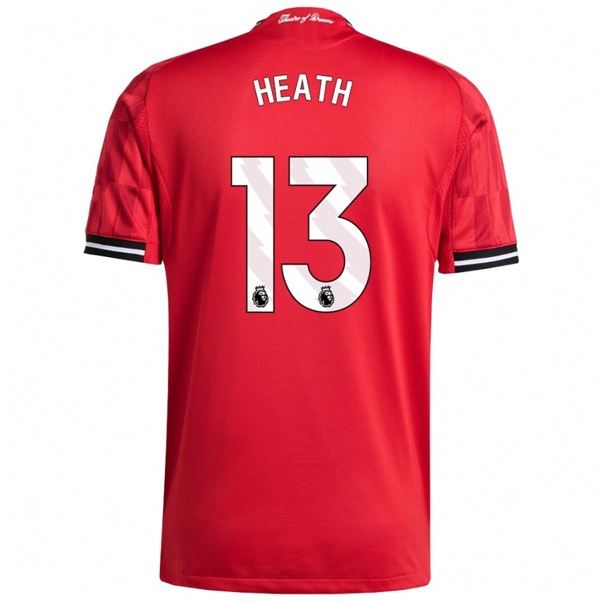 ילדים Fred Heath #13 אדום שחור לבן ג'רזי ביתית 2025/26 חולצה קצרה