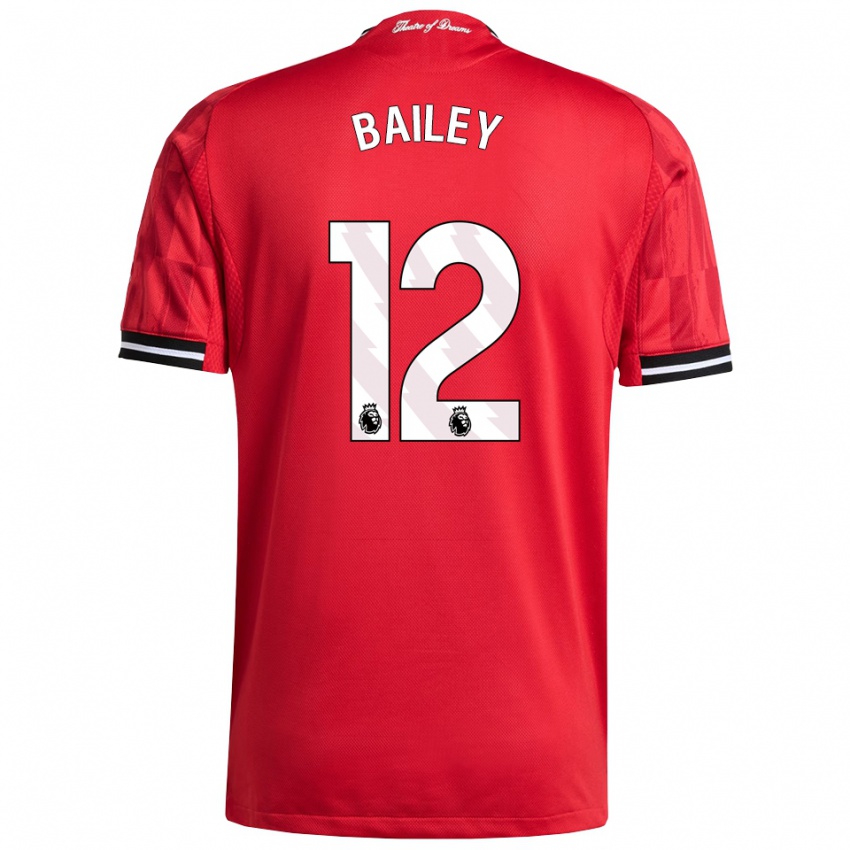 ילדים James Bailey #12 אדום שחור לבן ג'רזי ביתית 2025/26 חולצה קצרה