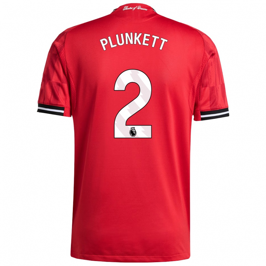 ילדים Dante Plunkett #2 אדום שחור לבן ג'רזי ביתית 2025/26 חולצה קצרה