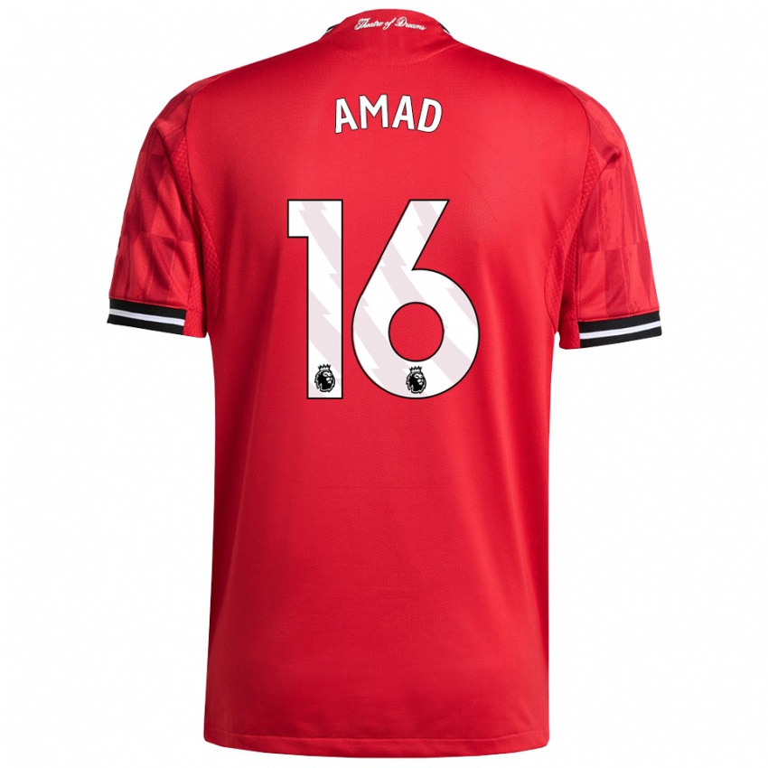 ילדים אמאד טראורה #16 אדום שחור לבן ג'רזי ביתית 2025/26 חולצה קצרה