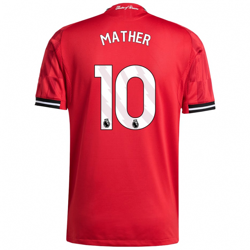 ילדים Sam Mather #10 אדום שחור לבן ג'רזי ביתית 2025/26 חולצה קצרה