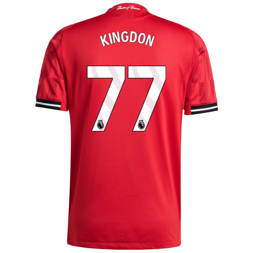 ילדים ג'ק קינגדון #77 אדום שחור לבן ג'רזי ביתית 2025/26 חולצה קצרה