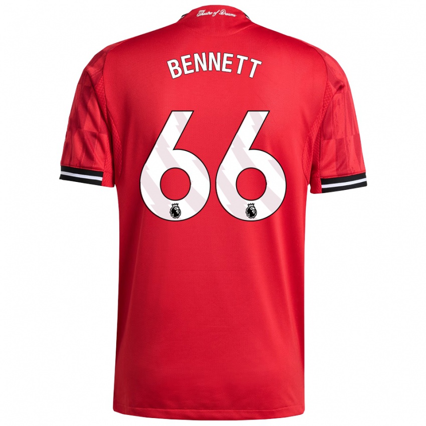 ילדים ריס בנט #66 אדום שחור לבן ג'רזי ביתית 2025/26 חולצה קצרה