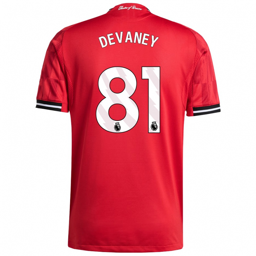 ילדים ג'ייקוב דווייני #81 אדום שחור לבן ג'רזי ביתית 2025/26 חולצה קצרה