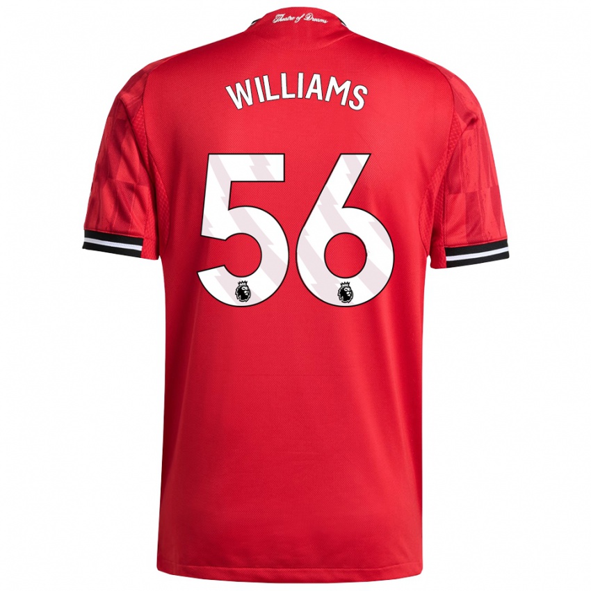 ילדים אית׳ן וויליאמס #56 אדום שחור לבן ג'רזי ביתית 2025/26 חולצה קצרה