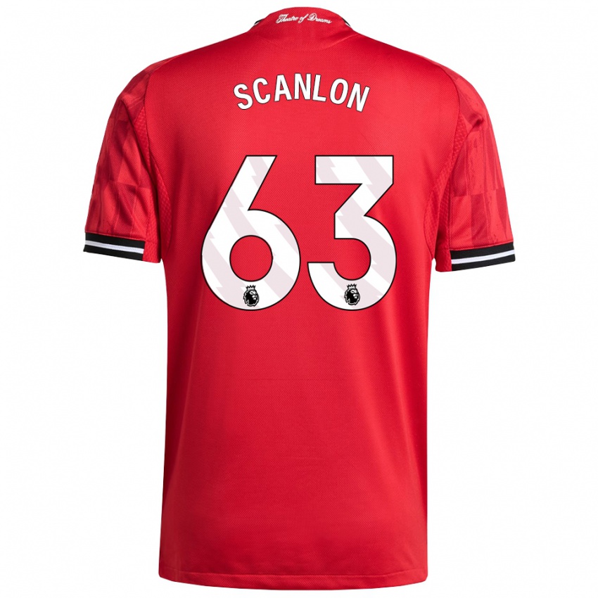 ילדים ג'יימס סקנלון #63 אדום שחור לבן ג'רזי ביתית 2025/26 חולצה קצרה