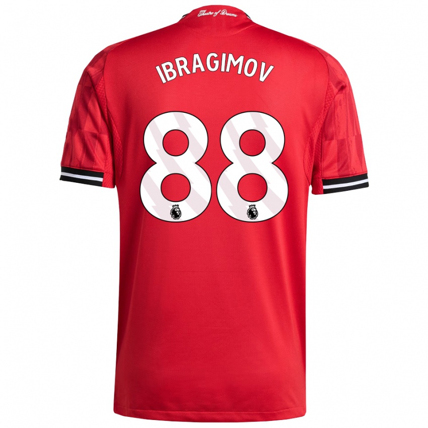 ילדים אמיר איברגימוב #88 אדום שחור לבן ג'רזי ביתית 2025/26 חולצה קצרה