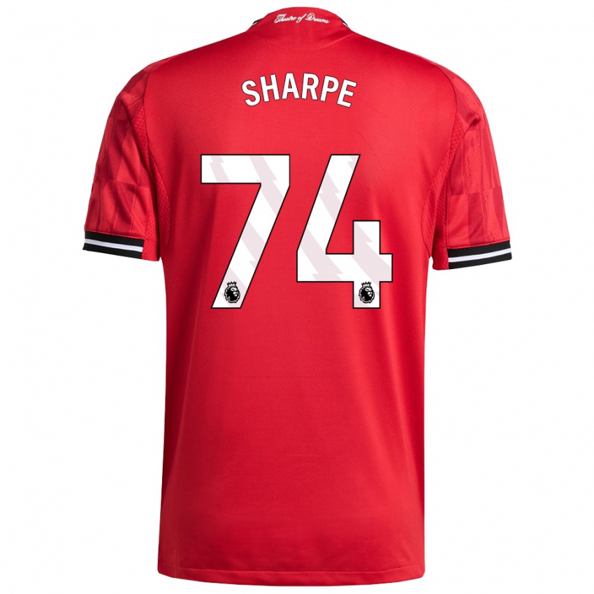 ילדים מלאכי שארפ #74 אדום שחור לבן ג'רזי ביתית 2025/26 חולצה קצרה